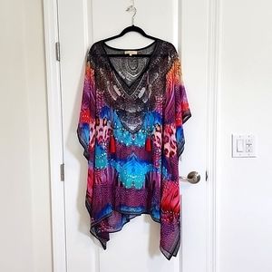 NWOT TRUE COLOURS BY LA MODA Swimsuit Cover-up Kaftan